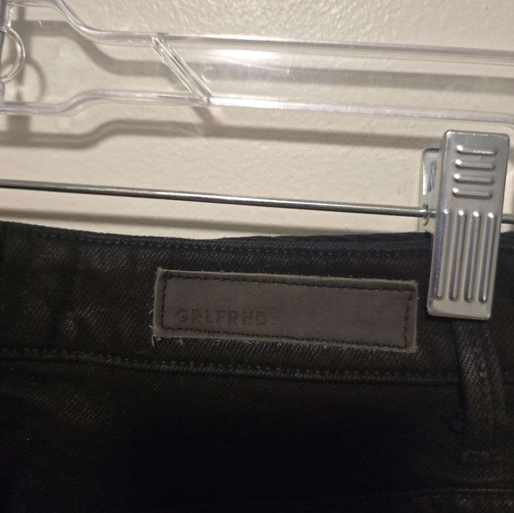 GRLFRND Black Denim Skirt Raw Hem - Picture 4 of 7